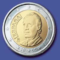 spanish 2-€-coin with Juan Carlos I.